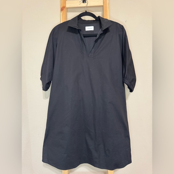 Adrienne Dresses & Skirts - Adrienne Black Mini Dress with Collar